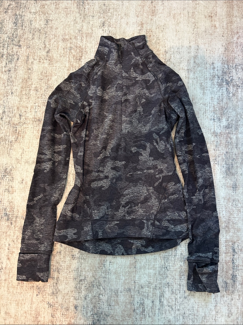 lululemon athletica Gray Camo Long-Sleeve Half-Zip Pullover